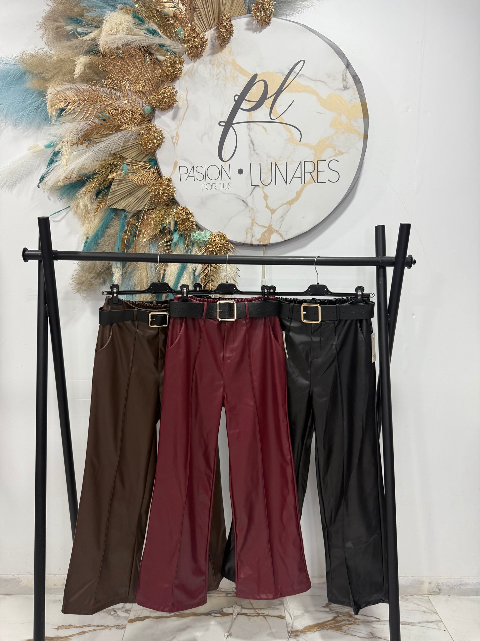Pantalon pinza cuero